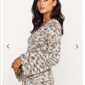 NEW Sweater Bell Sleeves soft multi-color yarn